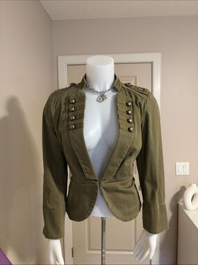 H&M Olive Green Military-Inspired Women's Blazer